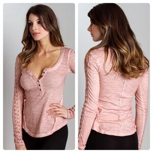 Free People Shell Stitch Long Sleeve Top